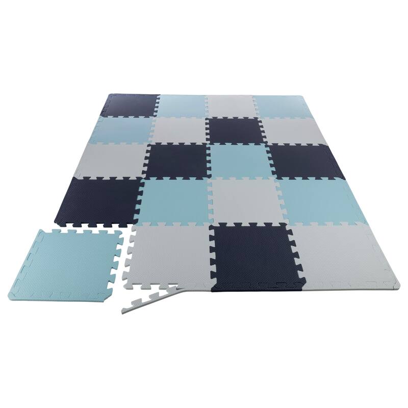 Puzzle Mat EVA Foam Floor Tiles 20-Pack - 20 SQFT Multicolor Exercise Mat or Play Mats - Interlocking Floor Mats by Stalwart