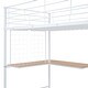 preview thumbnail 17 of 18, Twin Size Metal Loft Bed with Desk and Metal Grid, Stylish Metal Frame Bed with Lateral Storage Ladder and Wardrobe
