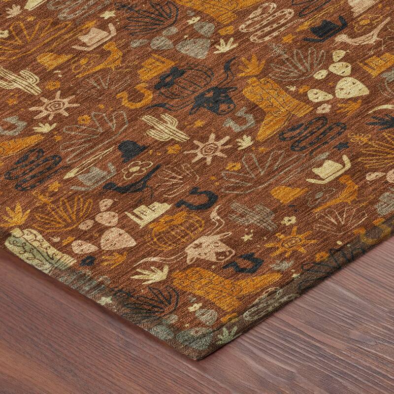 Machine Washable Indoor/ Outdoor Cowboy Dallas Chantille Rug