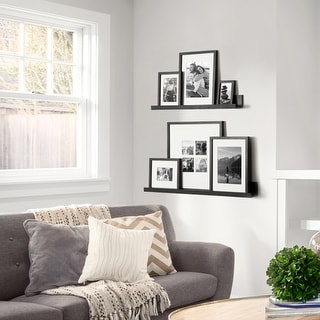Kate and Laurel Gallery Wall Shelves with Frames Set