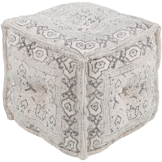 Artistic Weavers Valence Bohemian Oriental White 16" Pouf