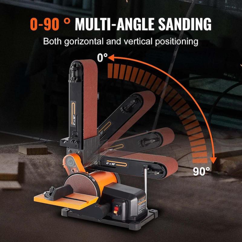 Belt Sander Induction Motor Cast Aluminum Worktable for Woodworking, Metalworking