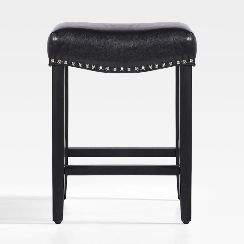 Jameson Upholstered Polyester Black 24 Inch Counter Stool