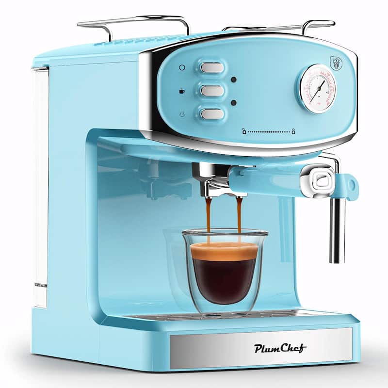 Plum Chef 20 Bar Espresso Machine - Professional Compact Espresso Maker with Milk Frother Steam Wand