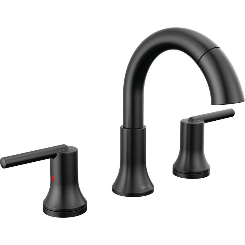 Delta 3559-PD-DST Trinsic 1.2 GPM Widespread Bathroom Faucet with Pull - Matte Black
