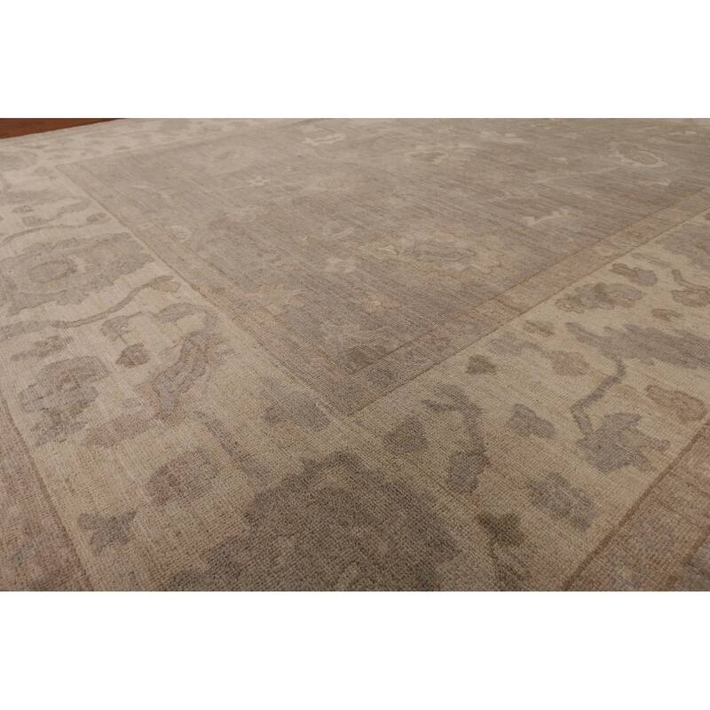 All-Over Vegetable Dye Oushak Area Rug Hand-Knotted Wool Carpet - 8'1" x 9'7"