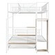 preview thumbnail 11 of 12, White Twin over Full Metal Bunk Bed with Trundle and Lateral Storage
