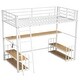 preview thumbnail 7 of 13, Space-saving Metal Twin Kids Bed Loft Bed with Desk,Storage Shelves and Charging Station