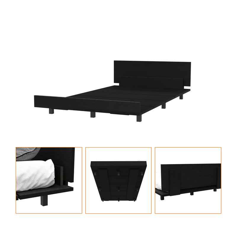 Twin Size Particle Board Panel Bed with Headboard