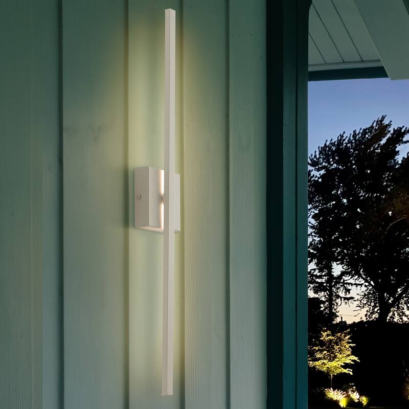 Palco Modern Minimalist Indoor/Outdoor Metal 350-Degree Rotatable Dimmable Integrated LED Wall Sconce, by JONATHAN Y
