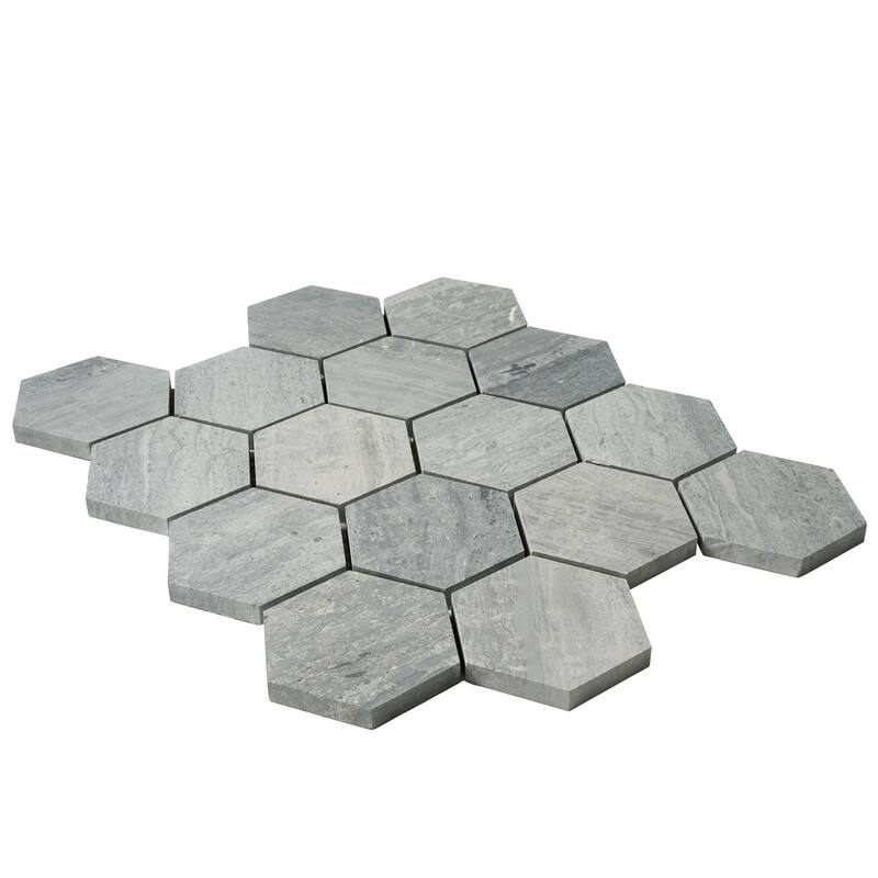 Marinewood Marble 3" x 3" Honeycomb Honed Mosaic Tile
