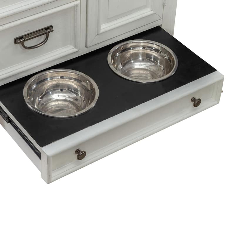 Liberty Furniture Allyson Park Pet Feeder Kitchen Cabinet - Width32" x Depth17" x Height32"