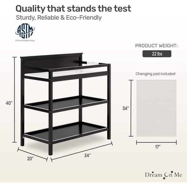 dimension image slide 2 of 3, Dream On Me Jax Universal Changing Table