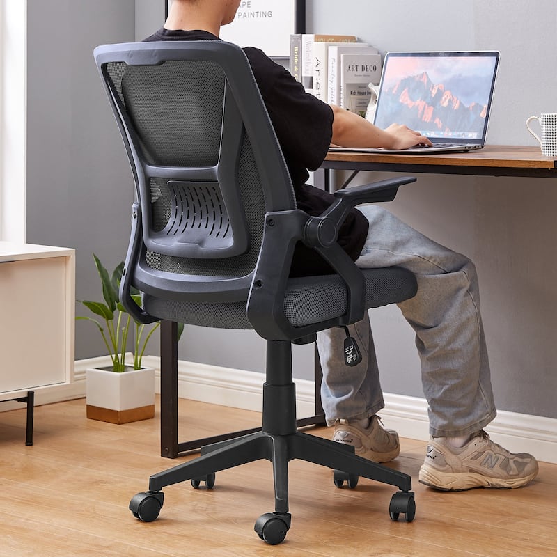 Javlergo Office Chair Mid Back Swivel Lumbar Support Desk Chair, Computer Ergonomic Mesh Chair with Armrest