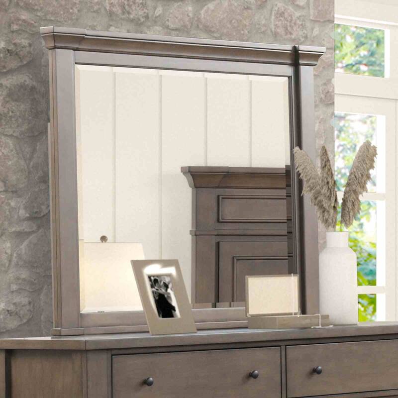 Transitional Dark Walnut Finish Bedroom Set USB Nightstand Drawers