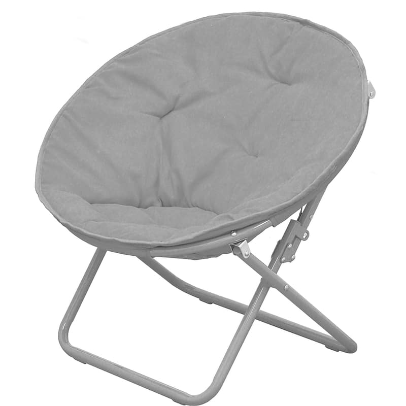 Kids' Solid Color Faux Fur Folding Saucer Chair