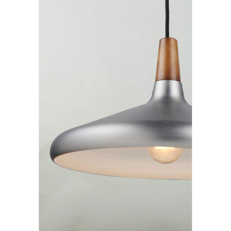 Maxim Nordic Single Light 15" Wood / Aluminum Pendant