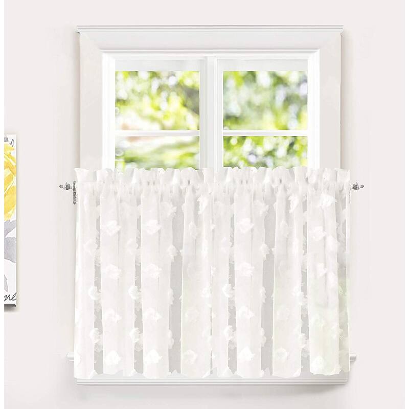 DriftAway Olivia White Voile Chiffon Sheer Kitchen Tier