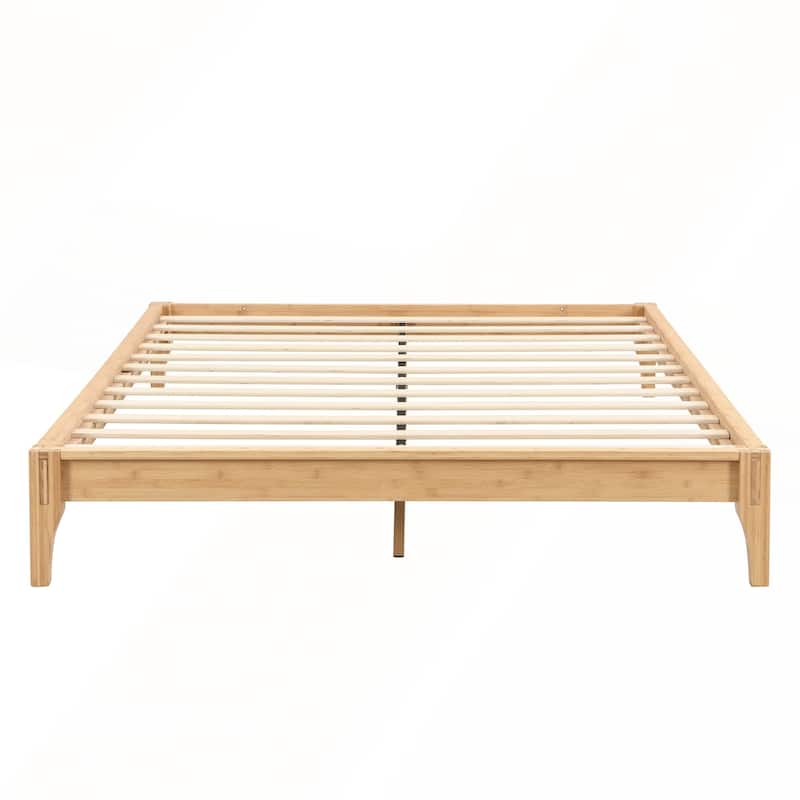 12 Inch Solid Dry Bamboo Wood Platform Bed Frame