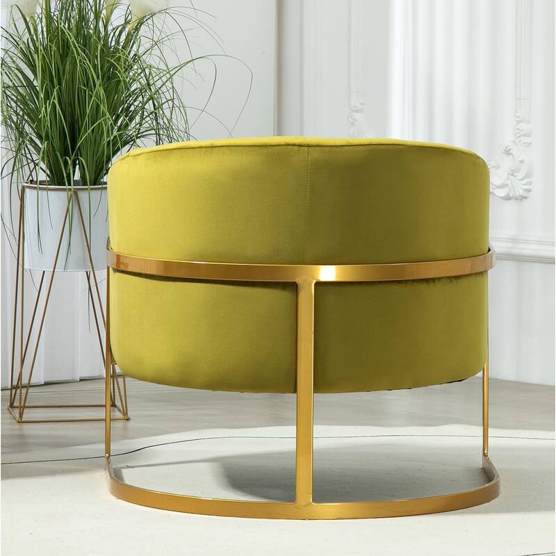 Modern Accent Armchair Luxury Gold Frame and Multi-colored Velvet Material Infuse Elegant Flair