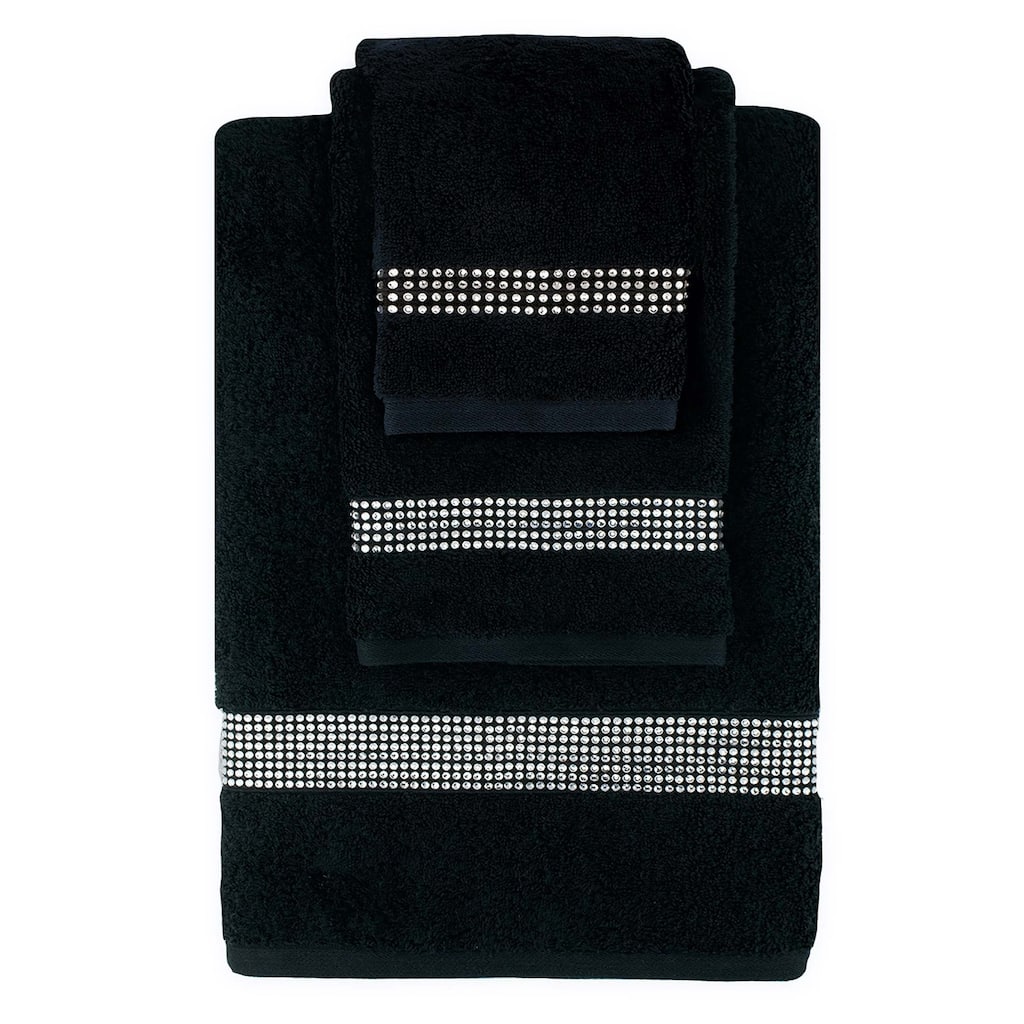 Sparkles Home Stripe Rhinestone 3 Piece Towel Set