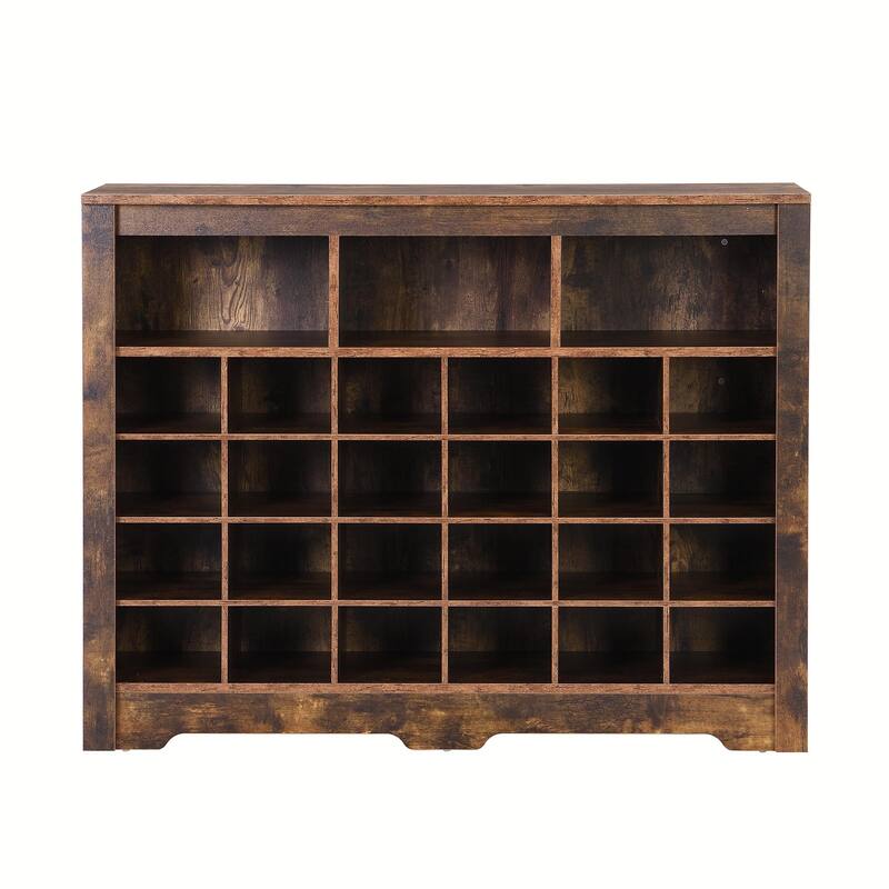 Contemporary 24-Cubby Shoe Console: Stylish, High-Quality Storage Solution
