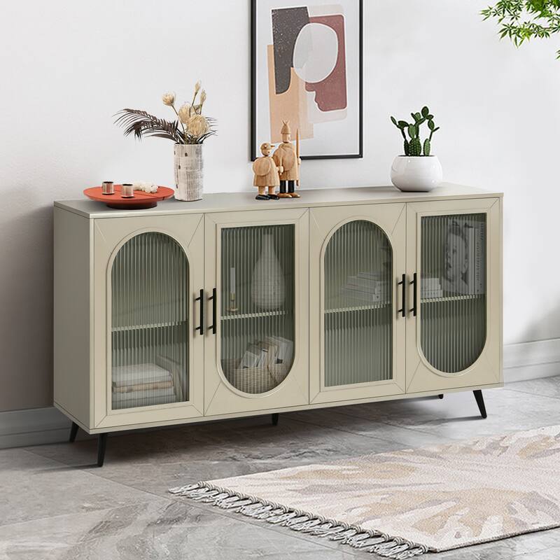 Vintage Medieval Style TV Stand for Living Room, Media Console with Storage - Antique Gold