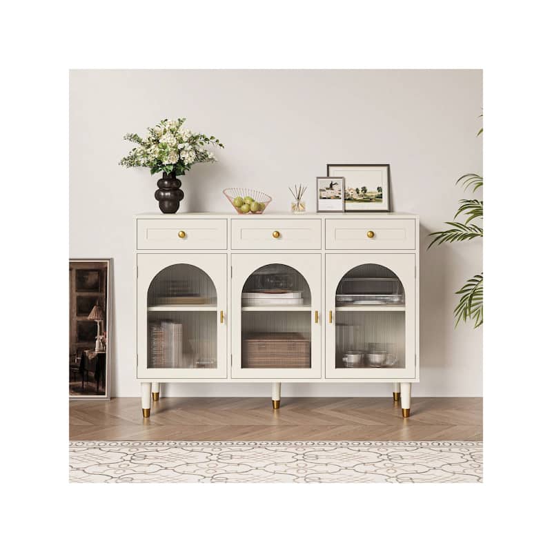 RoyalCraft RoyalCraft 47.2" Wide 3 Drawer Sideboard Buffet - White