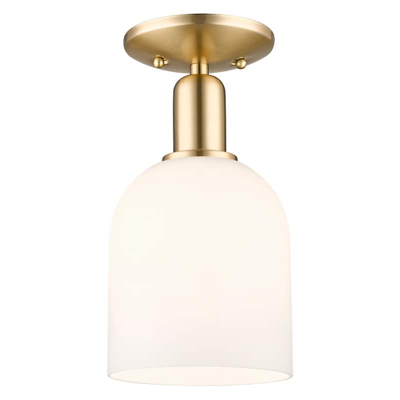 Innovations Lighting 716-1C-11-6 Bella Semi-Flush Bella 6" Wide - Champagne Bronze / White