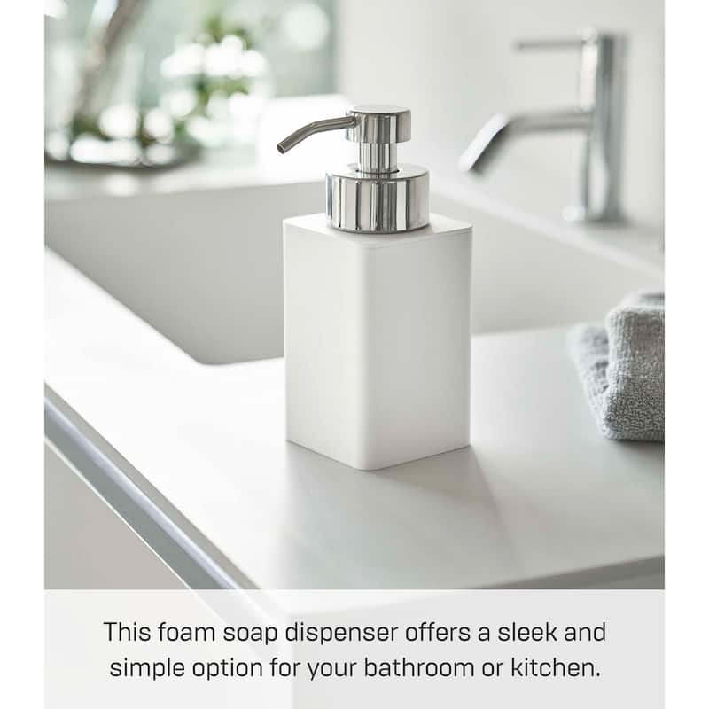 Yamazaki Home Foaming Soap Dispenser, ABS Plastic, 12.2 fluid oz., 360 milliliters - L 3.74 x W 2.76 x H 6.69 inches