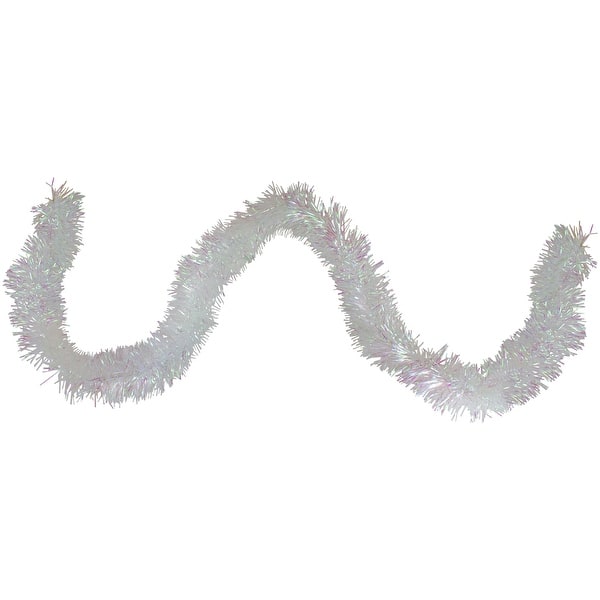 50' x 3 Iridescent Artificial Tinsel Christmas Garland - Unlit - White -  Bed Bath & Beyond - 17414806