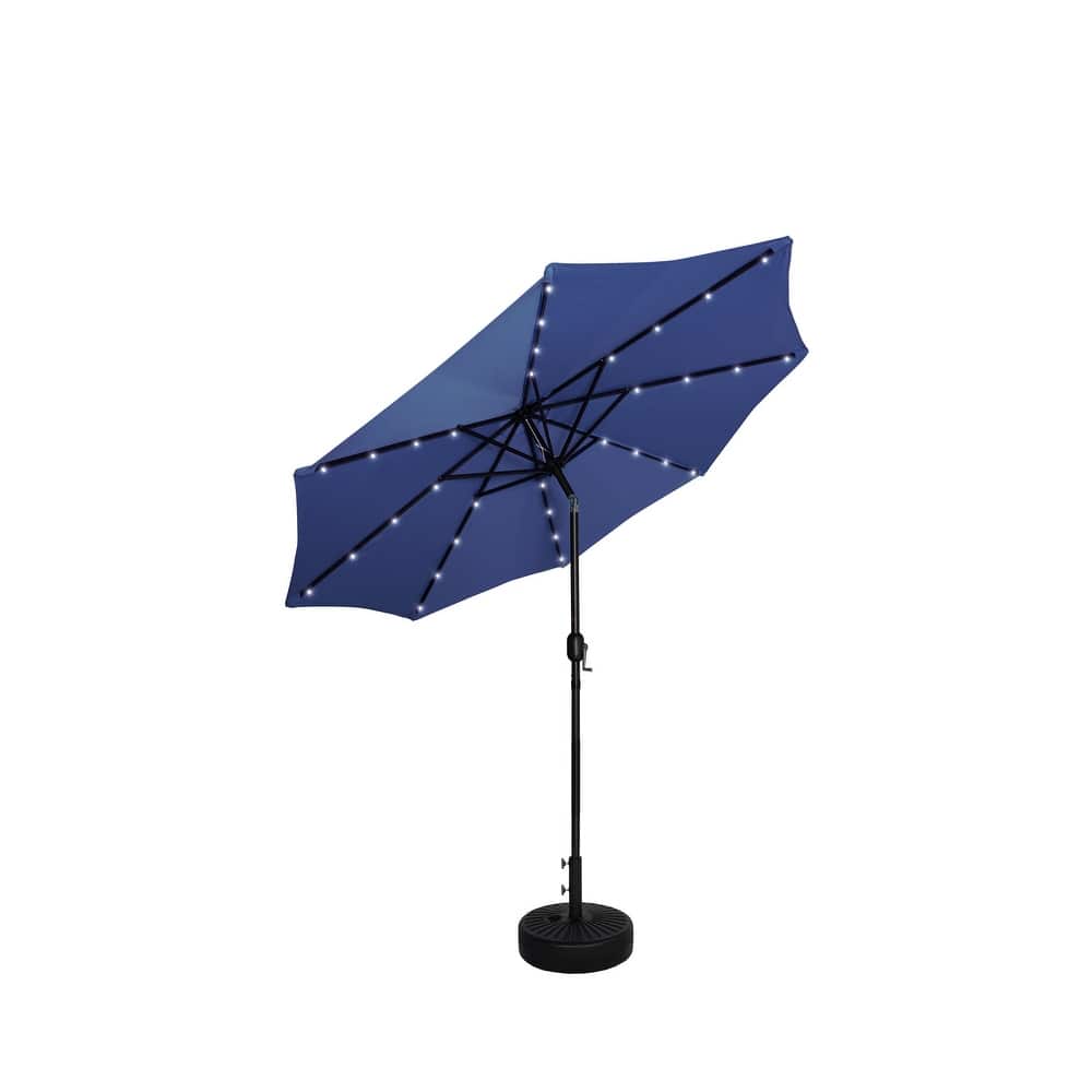 9 Ft. Solar Lighted Patio Umbrella with Base Included