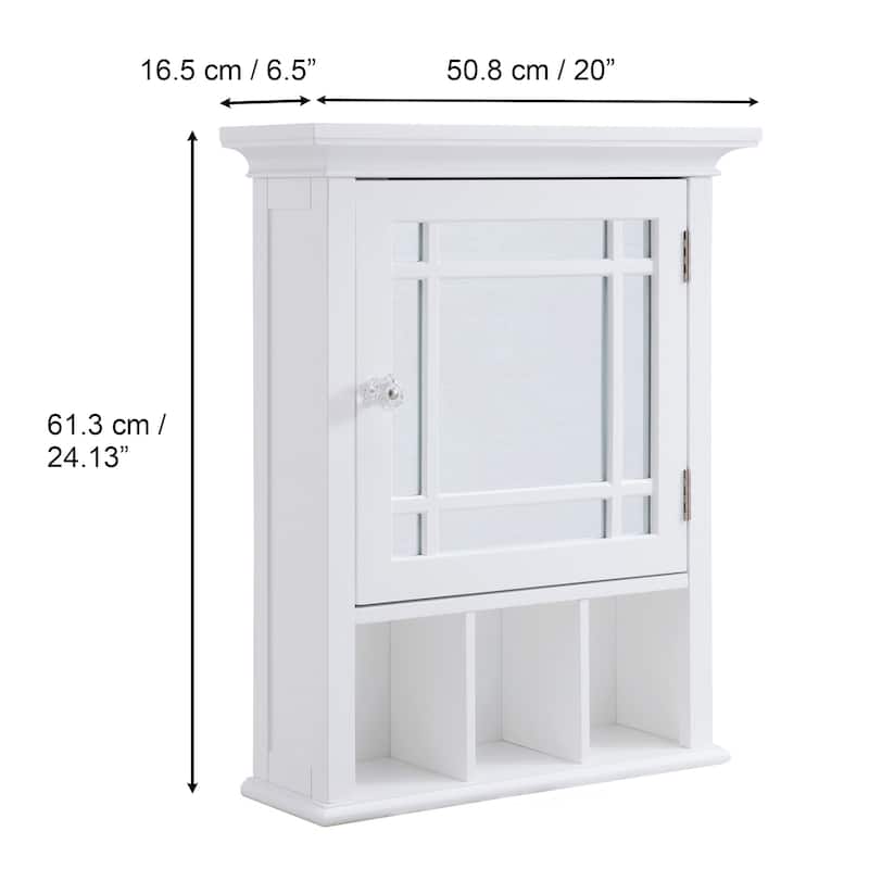 Teamson Home Neal Medicine Cabinet with Mirror, White