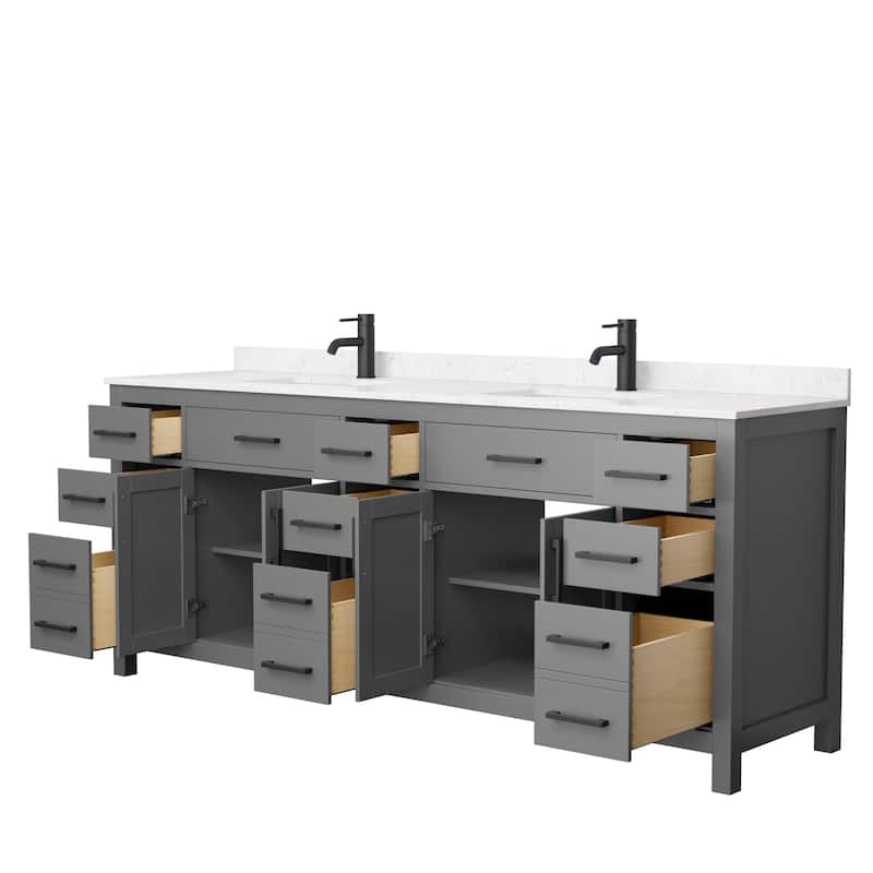 Beckett 84 Inch Double Vanity, Cultured Marble Top