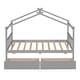 preview thumbnail 38 of 41, Twin Size Wooden House Bed with Drawers