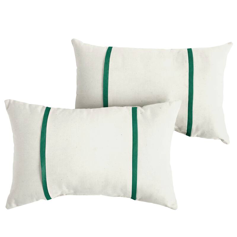 Sorra Home Sunbrella Outdoor Double Petite Flange Pillow Set of 2