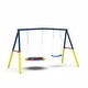 preview thumbnail 4 of 3, Heavy-Duty A-Frame Metal Outdoor Swing Set with 1 Saucer Swing Seat and 1 Belt Swings Seat