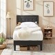 preview thumbnail 20 of 58, VECELO Tufted Upholstered Kids Bed with Adjustable Headboard,Twin Size Bed Set of 2