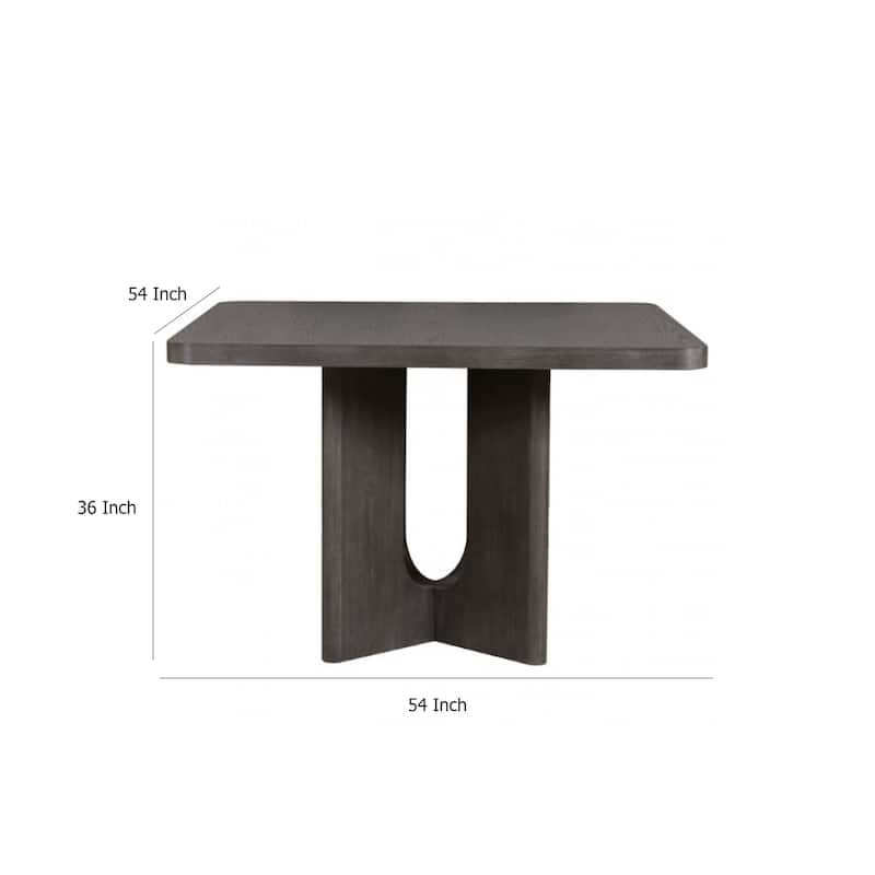 Zoko Square Counter Height Dining Table, Pedestal Base, Ash Gray Wood