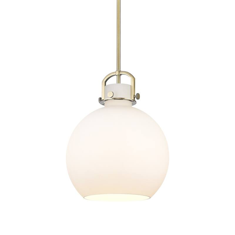 Innovations Lighting 410-1SL-20-14 Newton Sphere Pendant Newton Sphere - Brushed Brass / Matte White