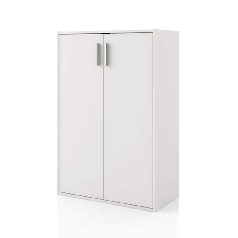 DH BASIC Modern Wood Customizable Stackable Storage Organizer - Cube Shelves, Drawer Cabinet, Bookcase with Doors by Denhour - Cabinet (doors) - White