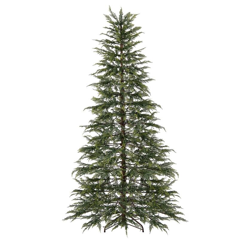 Pre-Lit Green Artificial Christmas Tree with Multicolor LED Lights and Realistic TPE Branches