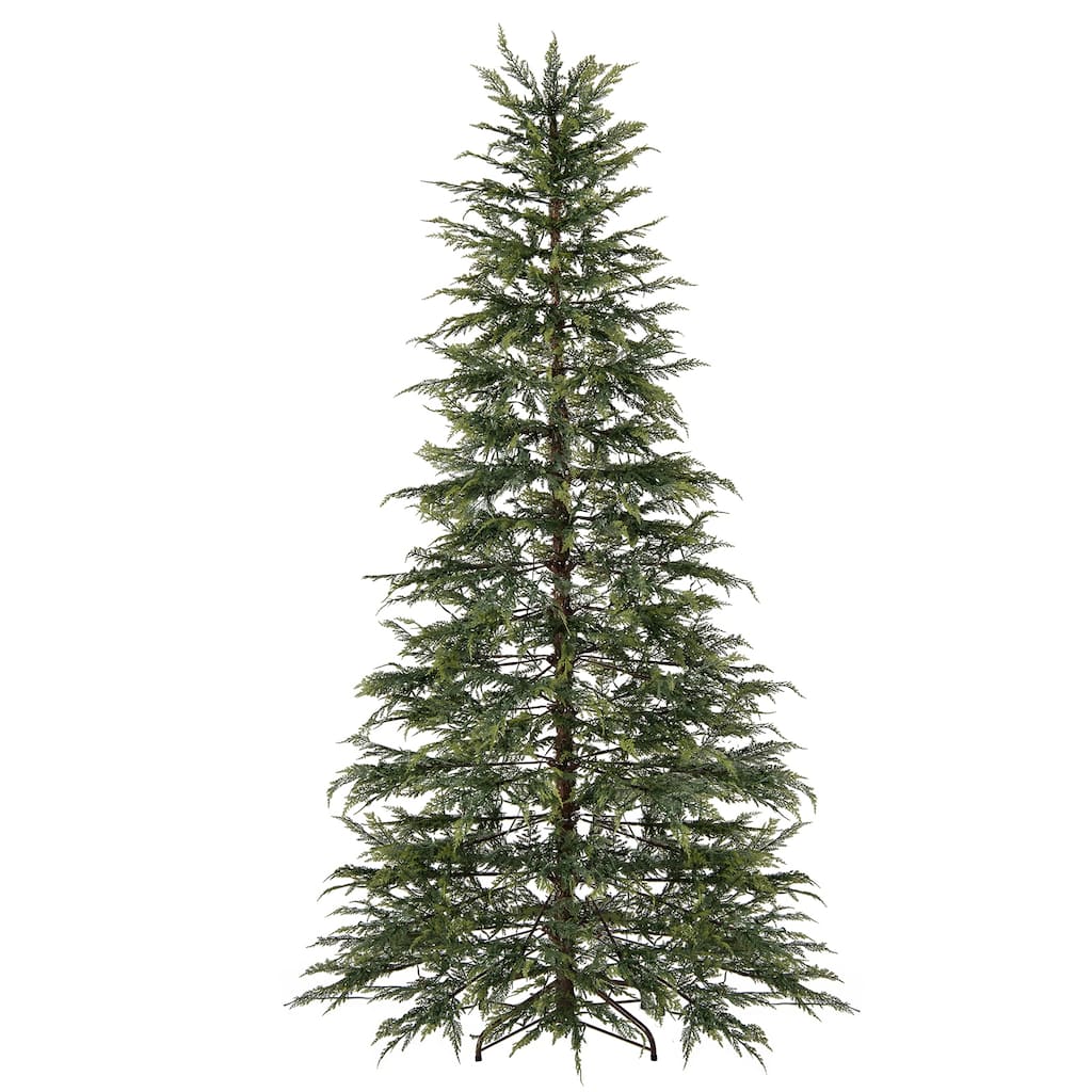 Pre-Lit Green Artificial Christmas Tree with Multicolor LED Lights and Realistic TPE Branches