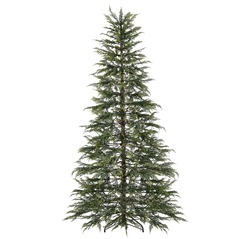 Pre-Lit Green Artificial Christmas Tree with Multicolor LED Lights and Realistic TPE Branches