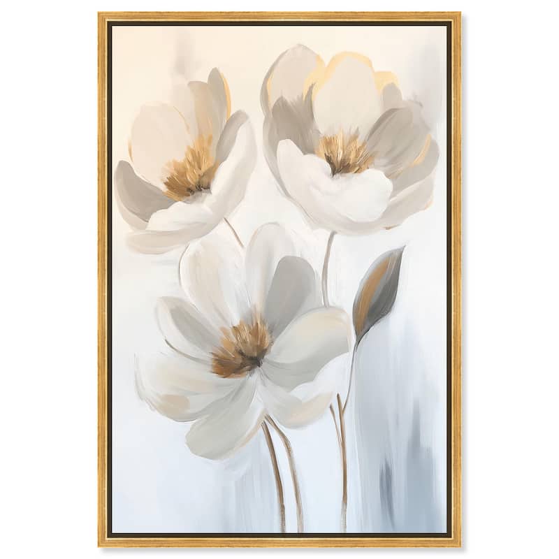 Silvered Flora I Canvas by Art Remedy - 24" x 36" - Gold