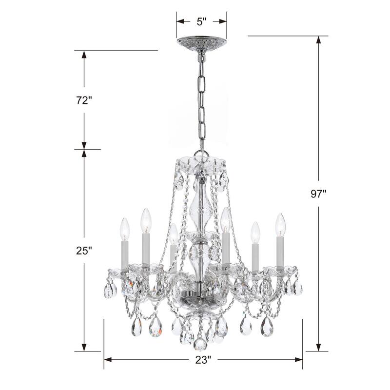 Crystorama Lighting Group 5086-CL-I Traditional Crystal 6 Light 23"