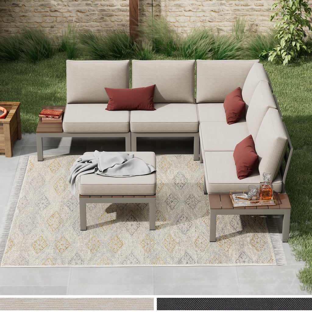 Corvus Fox Bay Aluminum Outdoor 6-piece Sectional Sofa Set