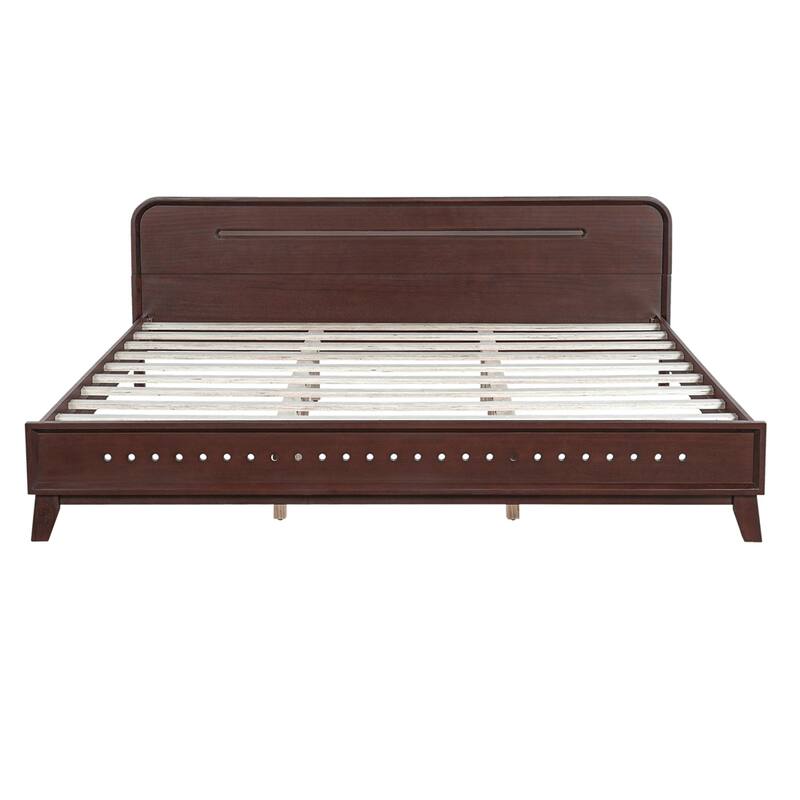 Modern Wooden Platform Bed for Bedroom