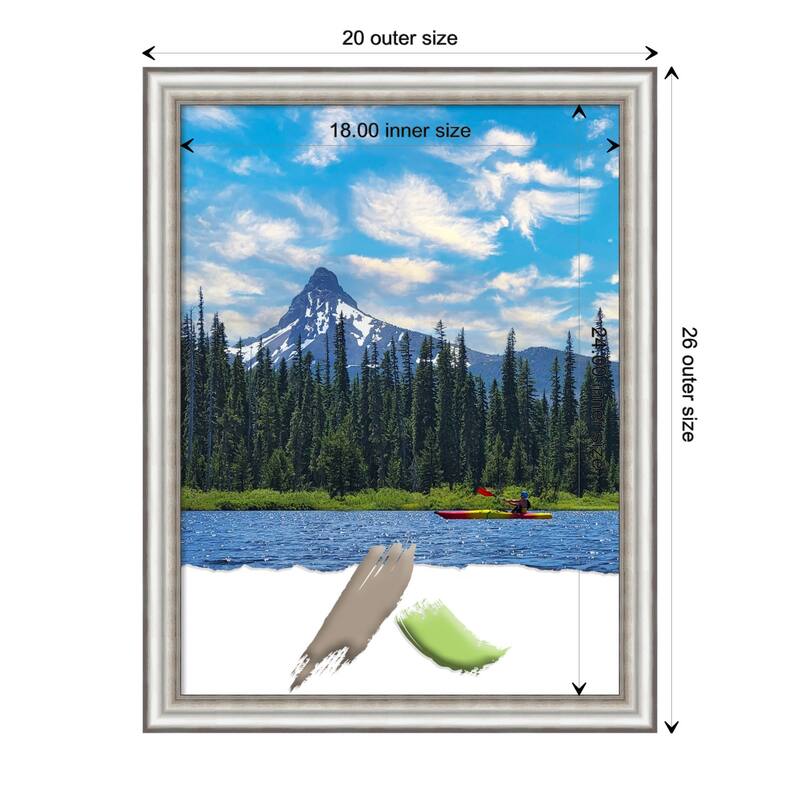 Salon Silver Narrow Picture Frame, Photo Frame, Artwork Frame - 18x24 - Salon Silver Narrow