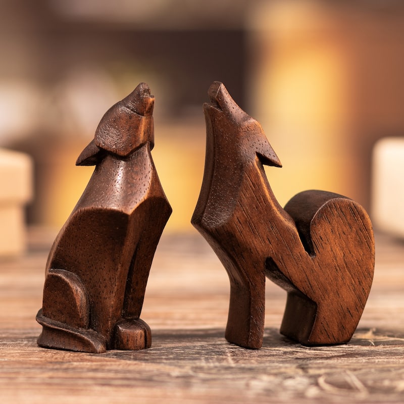 Novica Handmade Spirits Of The Dawn Cedarwood Figurines (Pair)